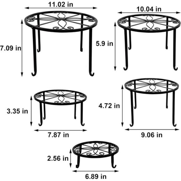 5 Pack Metal Plant Stands for Flower Pot,Heavy Duty Potted Holder,Indoor Outdoor - Picture 2 of 7